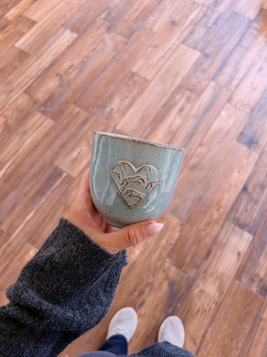 Mugg hästar i hjärta, turkos