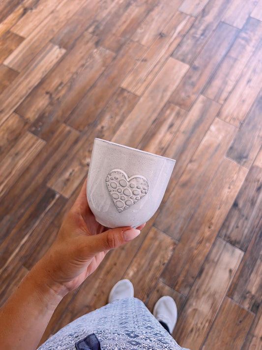 Mugg hjärta bubblor, vit