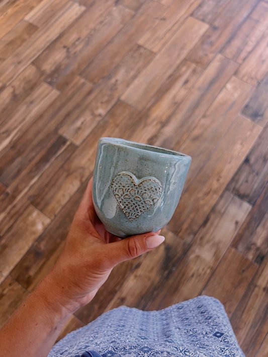 Mugg hjärta, turkos
